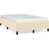 vidaXL Cadre de lit Crème 120x190 cm Tissu