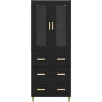 vidaXL Highboard noir imitation chêne 69,5 x 34 x 180 cm