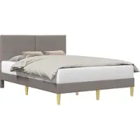 vidaXL Cadre de lit avec tête de lit taupe 120 x 200 cm Tissu