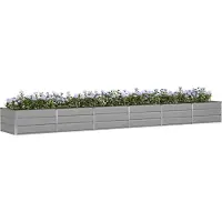 vidaXL Jardinière Gris Clair 480 X 80 X 45 Cm Acier