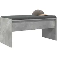 vidaXL Banc d'entrée avec coussin Gris béton 80 x 38 x 46 cm