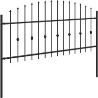 vidaXL Clôture à piquets Asten Noir 200 x 130 cm Acier thermolaqué