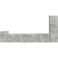 vidaXL Ensemble de meubles TV mural 3 pcs Béton Gris Bois composite