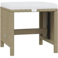 vidaXL Ensemble de jardin 17 pièces avec coussins Poly rotin Beige