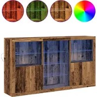 vidaXL LED Sideboard Altholz 181.5 x 37 x 100 cm Holzwerkstoff