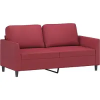 vidaXL Canapé 2 places vin rouge 140 cm similicuir