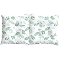 vidaXL : 2 coussins d'extérieur, tissu, motif de feuilles délicat