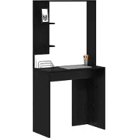 vidaXL Bureau noir imitation bois chêne, fabriqué en panneaux de particules