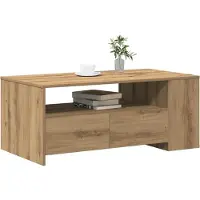 vidaXL Table basse - Chêne artisanal - 102X55X43.5 Cm - Fabriquée en bois Lumarko !