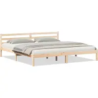 vidaXL Cadre de lit marron 225,5 x 185,5 x 69,5 cm Bois massif Pin