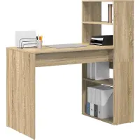 vidaXL Bureau , placage chêne Sonoma, panneaux de particules, 113 x 54 x 120 cm