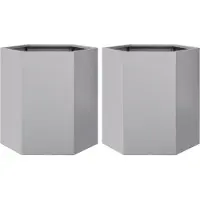 vidaXL Jardinières 2 pcs hexagone 46x40x45 cm acier galvanisé