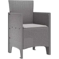 vidaXL Chaise de jardin, lot de 2, gris clair, 53 x 49 x 85 cm, polypropylène
