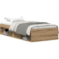 vidaXL Cadre de lit sans matelas Chêne Artisan 75x190 cm Bois composite