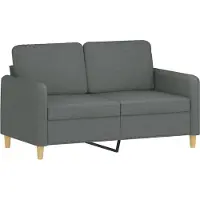 vidaXL Canapé à 2 places Gris foncé 120 cm Tissu