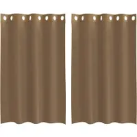 vidaXL Voile Rideaux avec illets 2 pcs. Marron clair