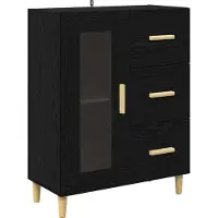 vidaXL Highboard noir imitation chêne 69,5 x 34 x 180 cm Bois composite