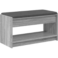 vidaXL Banc d'entrée avec coussin Gris Sonoma 83 x 38 x 45 cm