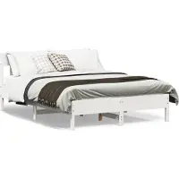 vidaXL Lit en pin massif sans matelas blanc 150x200 cm
