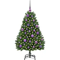 vidaXL Sapin de Noël artificiel avec 150 LED Vert 120 cm PVC et métal
