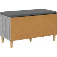 vidaXL Banc d'entrée avec coussin Gris Sonoma 60 x 38 x 46 cm