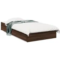 vidaXL Cadre de lit avec tiroirs, aspect chêne brun 75x190 cm