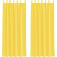 vidaXL Voile Rideaux avec passants 2 pcs. Jaune 140x260 cm