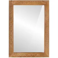 vidaXL Miroir mural rectangulaire 70 x 50 cm en bois d'ingénierie et verre