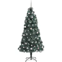 vidaXL Arbre de Noël artificiel pré-éclairé avec ensemble de boules