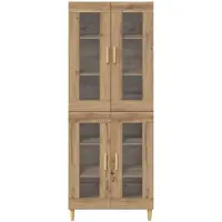 vidaXL Highboard Chêne Artisan 69,5 x 34 x 180 cm Matériau dérivé du bois