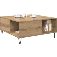 vidaXL Table basse en chêne Artisan 80 x 80 x 36,5 cm Bois composite