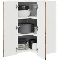 vidaXL Armoire d'angle murale LUCCA en bois vieilli 57 x 57 x 80 cm, aggloméré