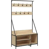vidaXL Porte-vêtements et rangement des chaussures chêne sonoma