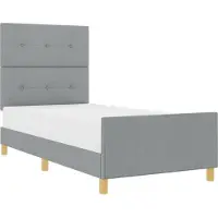 vidaXL Cadre de lit avec tête de lit gris clair 80 x 200 cm Tissu