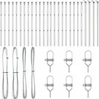 vidaXL Poteau de clôture. Autre 26 pcs Argent 3.2 x 3.2 x 80 cm Acier