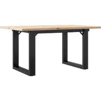 vidaXL Table basse O-cadres 80x50x40cm pin massif et acier