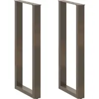 vidaXL Pieds de table de bar en U 2 pcs. Acier naturel 40x(100-101) cm Acier