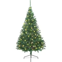 vidaXL Sapin de Noël artificiel pré-éclairé Vert 240 cm PVC
