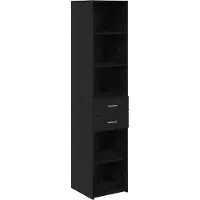 vidaXL Buffet haut noir aspect chêne 40 x 42,5 x 185 cm en aggloméré