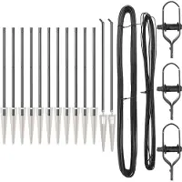vidaXL Poteaux de clôture 13 pcs Gris Ø32mm 120 cm Acier galvanisé