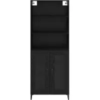vidaXL Highboard noir imitation chêne 69,5 x 34 x 180 cm Bois composite