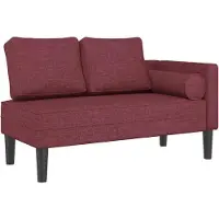 vidaXL Chaise longue avec coussins vin rouge tissu
