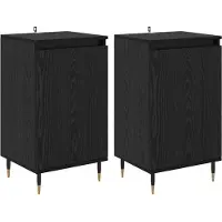 vidaXL Meuble de rangement 2 pièces, imitation chêne noir, 40 x 35 x 70 cm