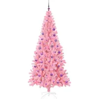 vidaXL Sapin de Noël avec 300 LED avec support Rose 180 cm PVC