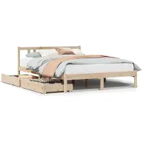vidaXL Lit en bois massif sans matelas 135x190 cm pin