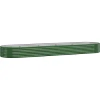 vidaXL Lit surélevé Acier revêtu par poudre 396x100x36 cm Vert