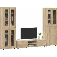 vidaXL Ensemble de meubles TV avec étagère FLORIN, 3 pièces, en bois d'ingénierie chêne Sonoma