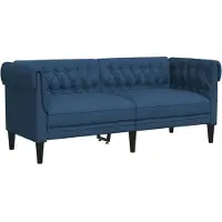 vidaXL Ensemble de canapés 3 pièces bleu tissu