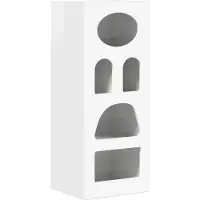 vidaXL Meuble de rangement ELST, blanc brillant, 40 x 35 x 100,5 cm, fabriqué en panneaux de particules