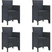 vidaXL Chaise de jardin, lot de 4, anthracite, 53 x 49 x 85 cm, polypropylène